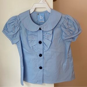 NWT Bella Bliss Blue Girls Blouse Size 4
